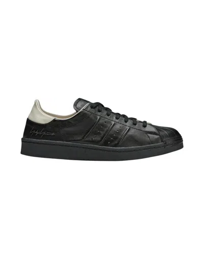 Y-3 Black & Off-white Superstar Sneakers In Black