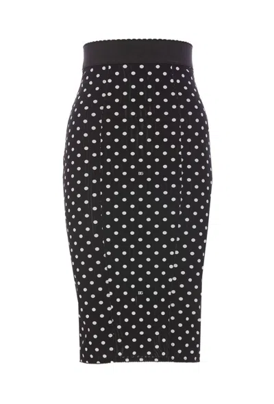 Dolce & Gabbana Polka-dot Print Pencil Skirt In Multicolor