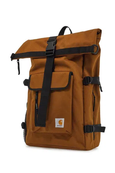 Shop Carhartt 'phillis Recycled Technical Canvas Backpack In Brown