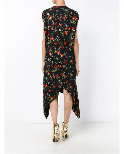 Shop Balenciaga Floral Print Asymmetric Dress