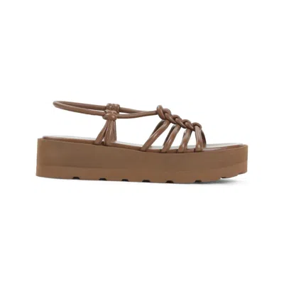 Gianvito Rossi Camel Brown Caged Slingback Sandals In Beige