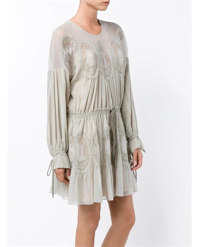 Shop Chloé Linen-blend Crochet Dress