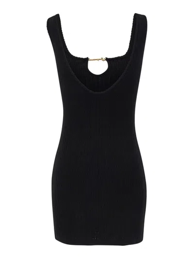 Jacquemus La Mini Robe Sierra Knitted Mini Dress In Black