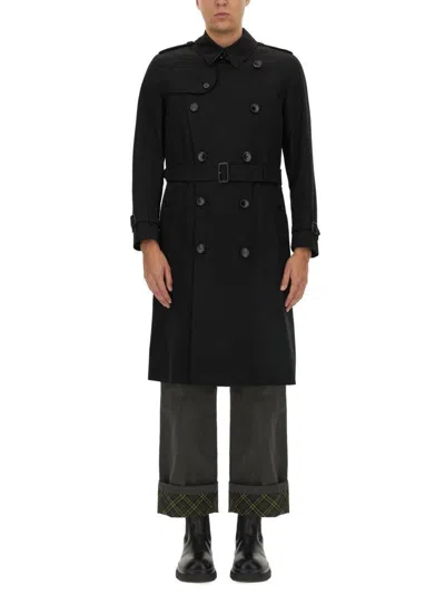 Burberry Kensington Heritage Medium And Long Style Windbreaker In Black