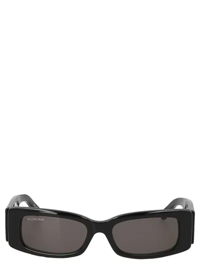 Balenciaga 'max Rectangle' Sunglasses In Black