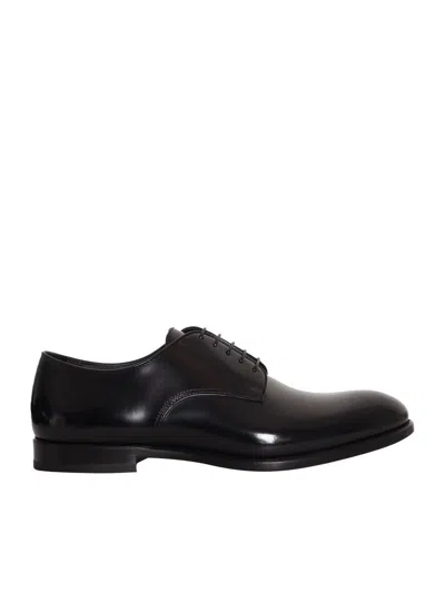 Doucal's Man Lace-up Shoes Midnight Blue Size 6.5 Soft Leather In Black