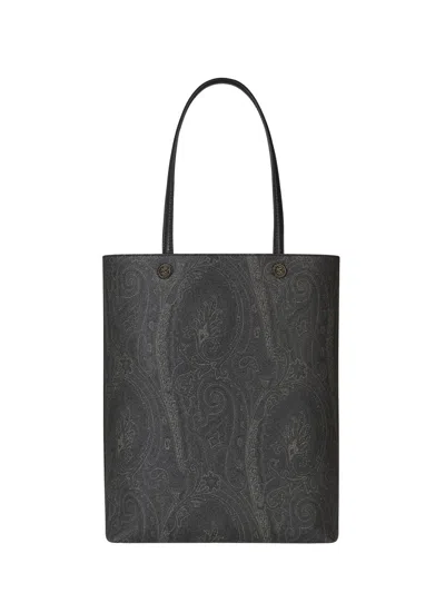 Etro Clutch Embellished Paisley Tote Bag In Black