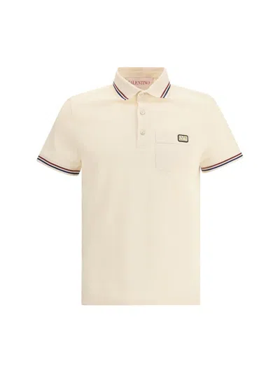 Shop Valentino Garavani Polo Shirts In Beige