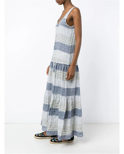 Shop Lisa Marie Fernandez Sleeveless Stripe Midi Dress