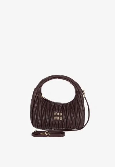 Miu Miu Women's Wander Matelassã© Hobo Bag In Brown