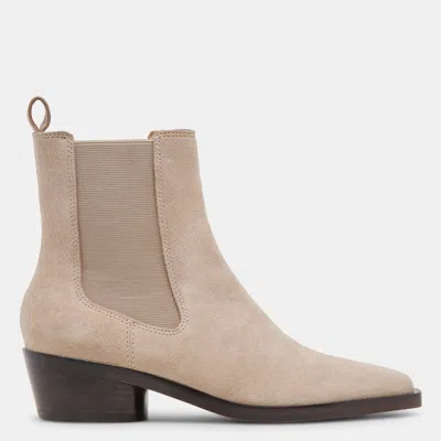 Dolce Vita Foster Booties Taupe Suede In Brown