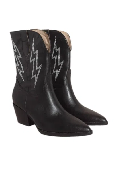 Let's See Style Women's Lightning Strikes Boot In Black In Black