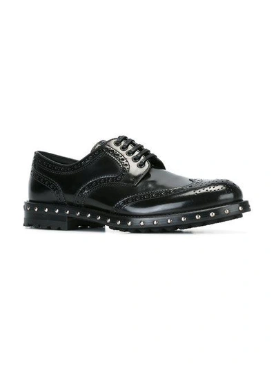 Shop Dolce & Gabbana Studded Brogues In Black