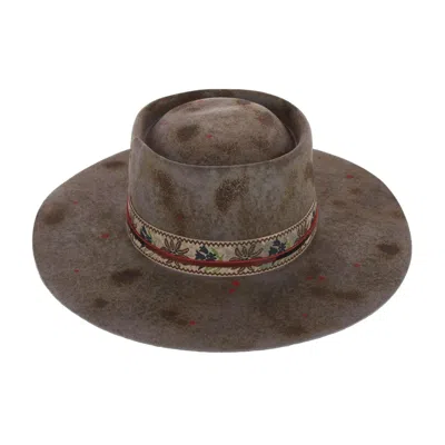 Epoch Hats Company Morreton Vintage Style Wool Felt Hat With Decorative Hatband In Beige