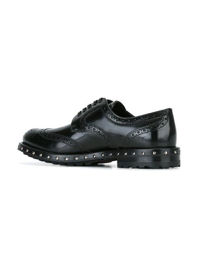 Shop Dolce & Gabbana Studded Brogues In Black