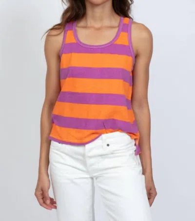 Askk Ny Printed Tank In Purple/orange Stripe In Multi