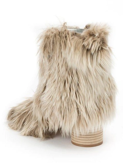 Shop Maison Margiela Fur Ankle Boots