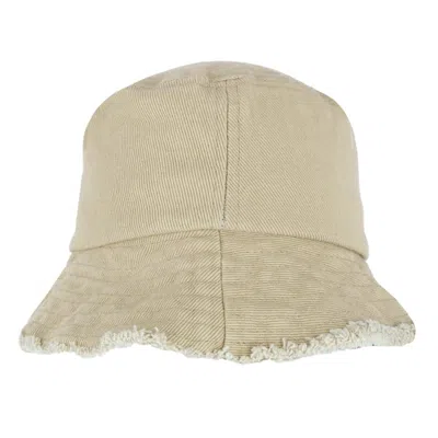 David & Young Women's Distressed Bucket Hat With Frayed Edges In Beige