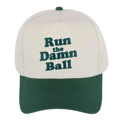 David & Young Unisex Run The Damn Ball Baseball Cap In Green