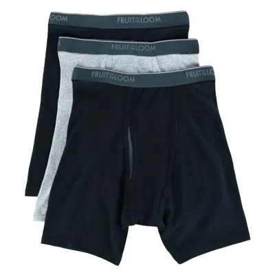 Fruit Of The Loom Men's Coolzone Boxer Brief Underwear (3 Pack) In Black