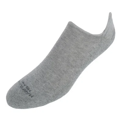 Marcoliani Men's Cushioned Solid Colored Invisible Sneaker Sock (1 Pair) In Silver