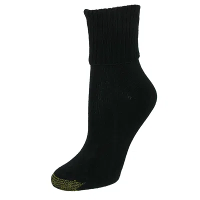 Gold Toe Women's Turn Cuff Bermuda Socks (3 Pair Pack) In Black