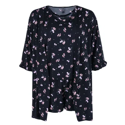 Pj Couture Women's Tank Top And Shorts With Robe Sleep Set In Black
