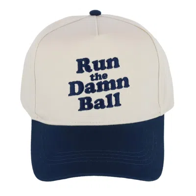 David & Young Unisex Run The Damn Ball Baseball Cap In Blue