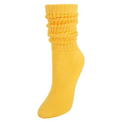 Ctm Women's Super Soft Slouch Socks (1 Pair) In Yellow