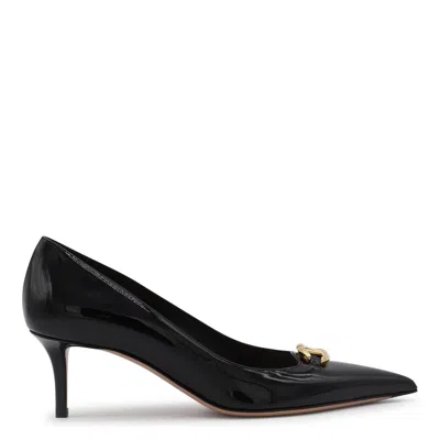 Valentino Garavani Valentino Vlogo Pointed-toe Calfskin Pumps In Black
