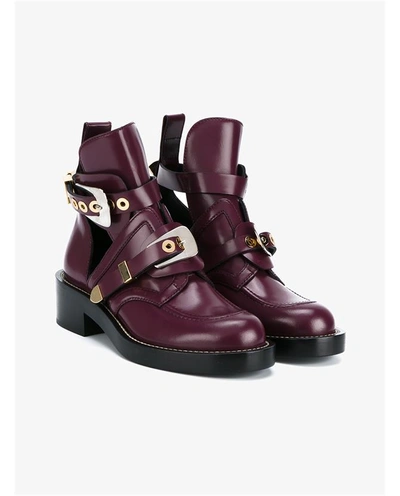 Shop Balenciaga Apron Buckle Boots With Cut-out Detailing