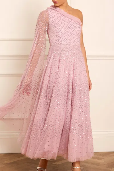 Needle & Thread One-shoulder Gown In Purple