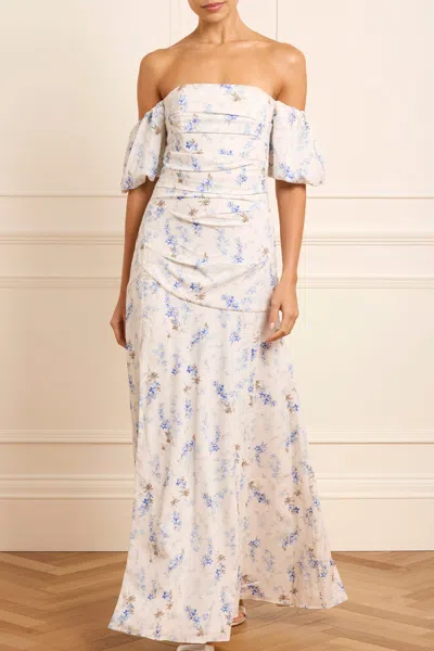 NEEDLE & THREAD NEEDLE & THREAD OPHELIA DITSY CREPE OFF-SHOULDER GOWN 