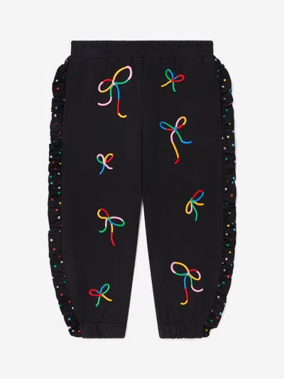 Stella Mccartney Girls Bow Joggers In Black