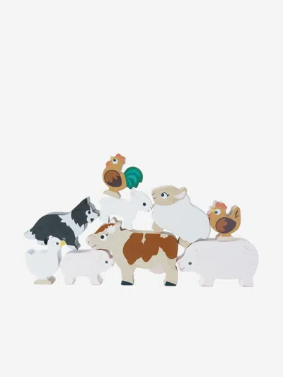 Le Toy Van Farmyard Stacking Animals & Bag-10 Piece (w:7 X D:2 X H:6cm) One Size Multicoloured By Ch In Multicoloured