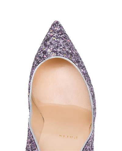 Shop Christian Louboutin Pigalle Follies Glitter Leather Pumps