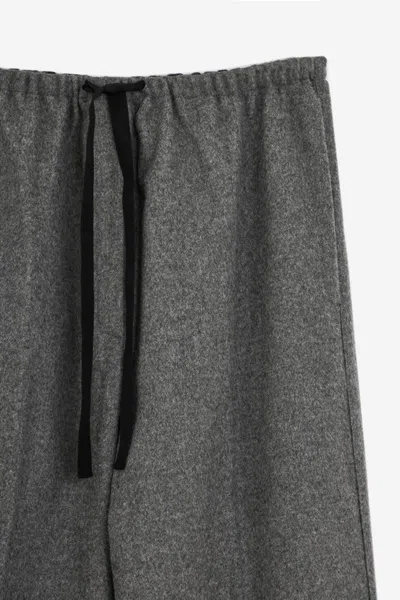 Forte Forte Felted Straight-leg Trousers In Grey