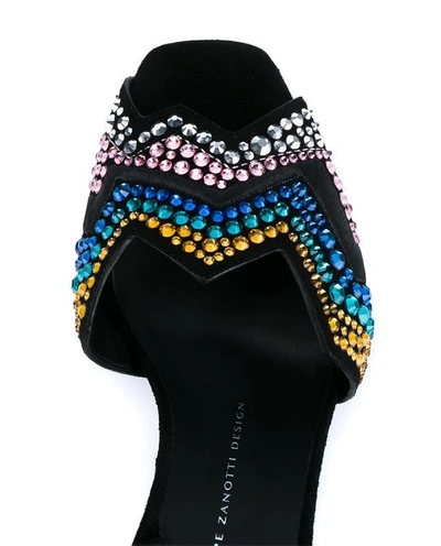 Shop Giuseppe Zanotti Suede Crystal Embellished Platform Sandals
