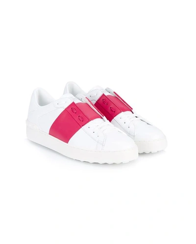 Shop Valentino Leather Open Low-top Trainers