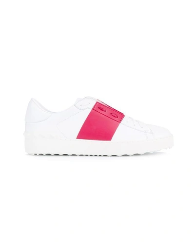 Shop Valentino Leather Open Low-top Trainers