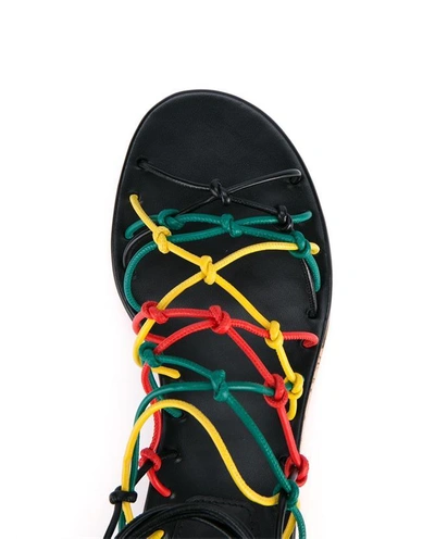 Shop Chloé Dante Block Heel Knotted Leather Sandals