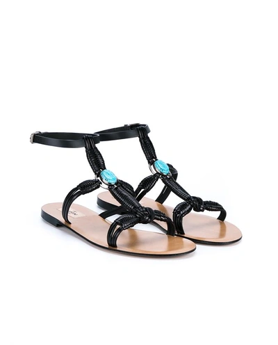 Shop Valentino Flat Ankle Strap Sandals