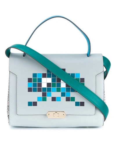 Shop Anya Hindmarch Space Invaders Small Bathurst Satchel