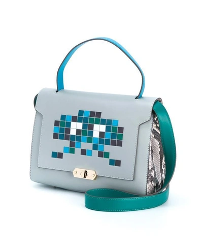 Shop Anya Hindmarch Space Invaders Small Bathurst Satchel