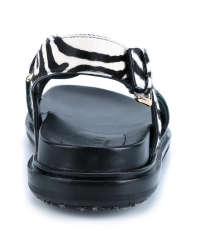 Shop Marni Fussabett Zebra Print Sandals