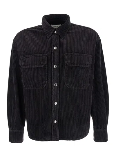 Agolde Black Jeans Shirt In Denim Woman In Black