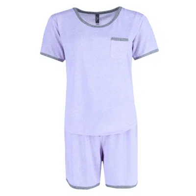 Pj Couture Women's Solid Short Pajama Set In Purple