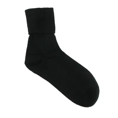 Jefferies Socks Women's Organic Cotton Turn Cuff Socks In Black
