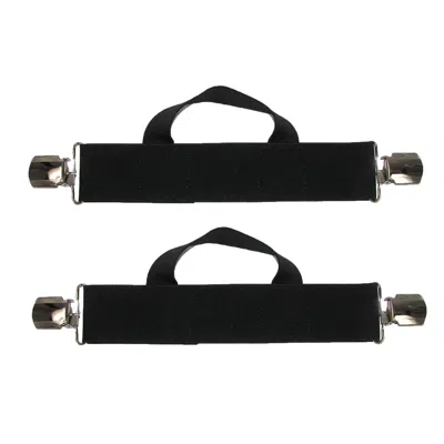 Ctm Men's Elastic Anti Slip Pin Clip Biker Stirrup Straps In Black