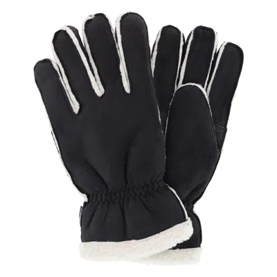 Isotoner Men's Microsuede Winter Glove With Faux Shearling Outseam In Black